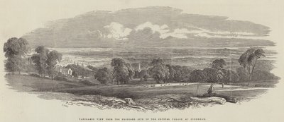 Panoramisch uitzicht vanaf de voorgestelde locatie van het Crystal Palace in Sydenham door Samuel Read